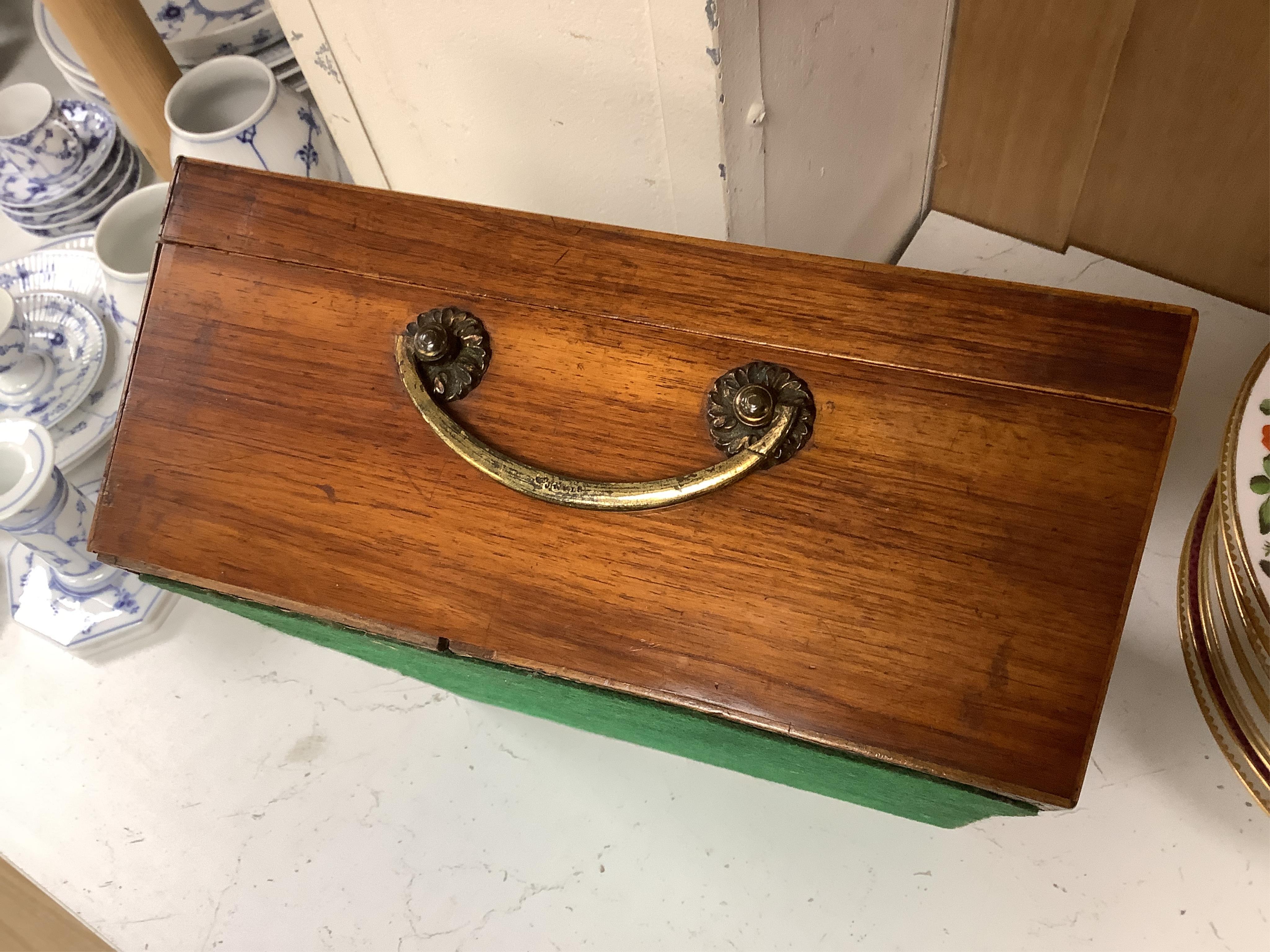 A Regency parquetry specimen wood rosewood work box, 30.5cm wide x 26cm deep